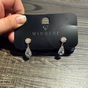 Windsor Crystal Gold Teardrop Earrings